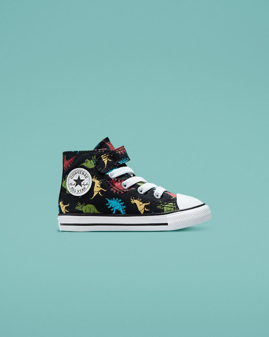 Dívčí Boty Vysoké Converse Chuck Taylor All Star Easy-On Dinosaurs Černé Červené Blankyt | CZ Y31JA41